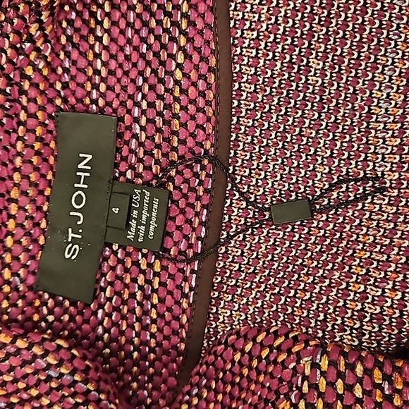 💕ST. JOHN💕 Ombre Ribbon Tweed Knit Jacket Mandarin Collar Pocket Flaps 6 NWOT - Picture 14 of 16